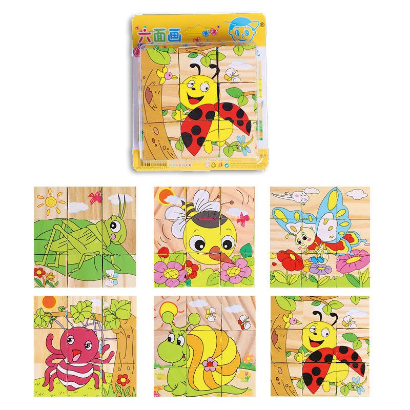 Six-Sided Cubical Wooden Puzzle Three-Dimensional - Chotaymasters