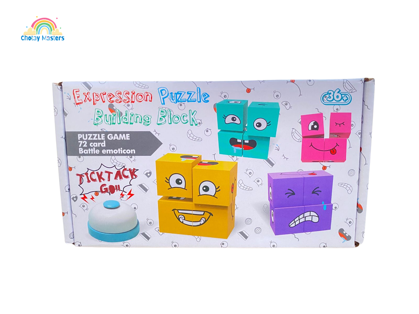 Wooden Expressions Block Puzzles with Bell