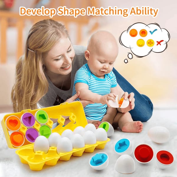 Shapes and Numbers Colorful Egg Matching Toys