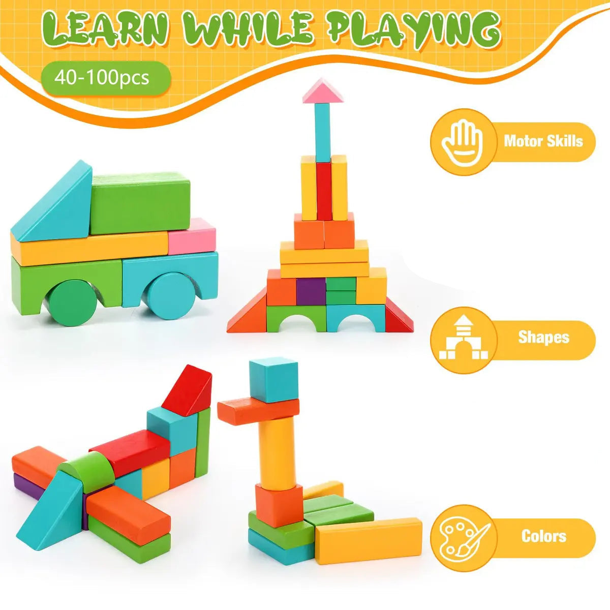 Wooden Building Blocks for Toddlers