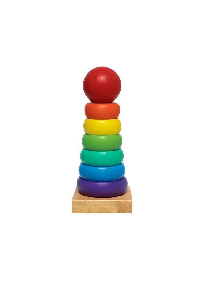 Wooden Rainbow Ring Tower Montessori Toy (Mini)
