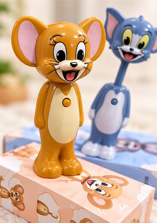 Close-up of Tom and Jerry kids toothbrush with fine bristles