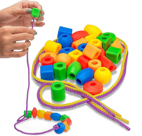 Geometric Threading Lacing Beads for Preschoolers