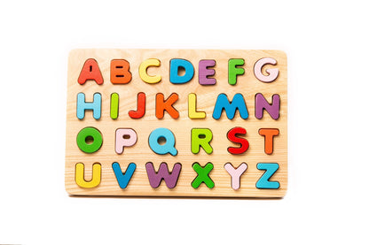 Wooden Alphabet Puzzle Board for Kids Large – ABC & 123