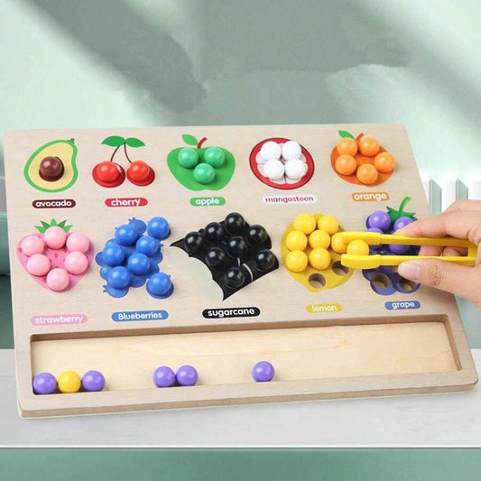 Fruit Color Sorting Beads Activity