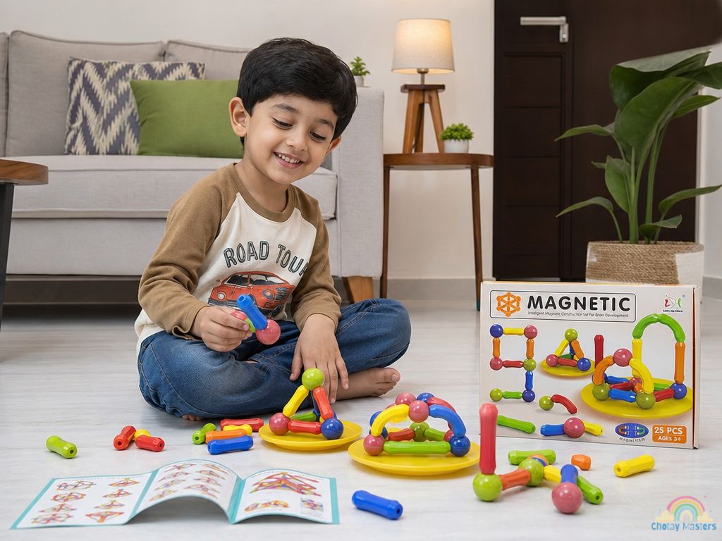 Magnetic Rods Construction Set – STEM Building Toy for Kids