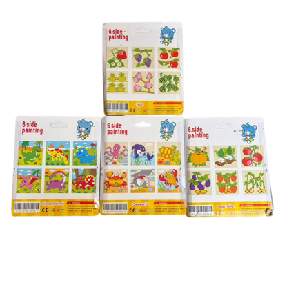 Six-Sided Cubical Wooden Puzzle Three-Dimensional