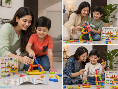 Magnetic Rods Construction Set – STEM Building Toy for Kids