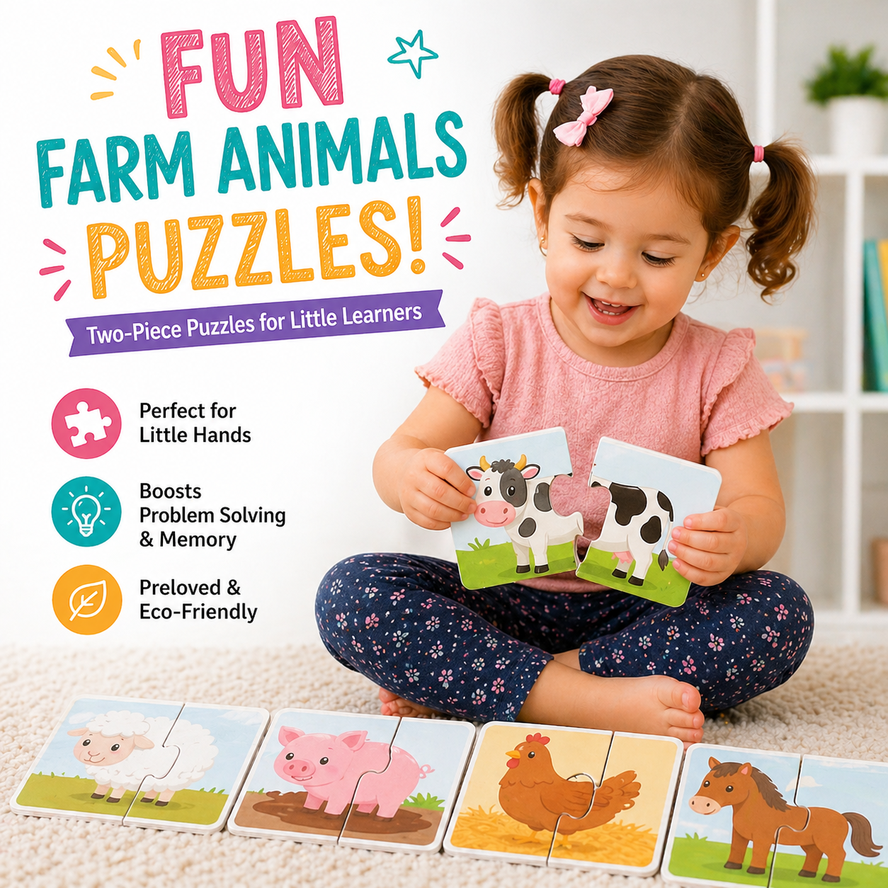 Farmyard Heads and Tails Puzzles Set