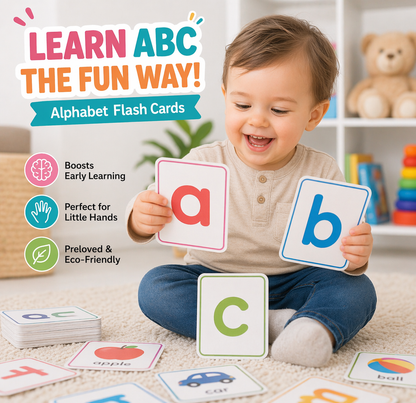 Flash Cards Small Letters abc - Phonics with Pictures