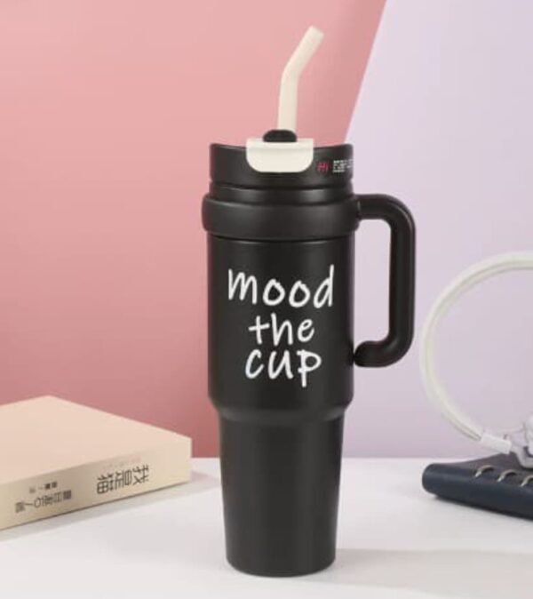 Insulated Stainless Steel - Mood the Cup Tumbler with Straw & Handle