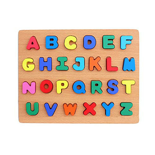 Wooden Alphabet Puzzle Board for Kids Large – ABC & 123