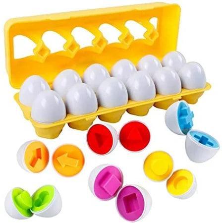 Shapes and Numbers Colorful Egg Matching Toys