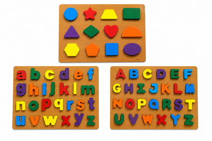 Wooden Alphabet Puzzle Board for Kids Large – ABC & 123