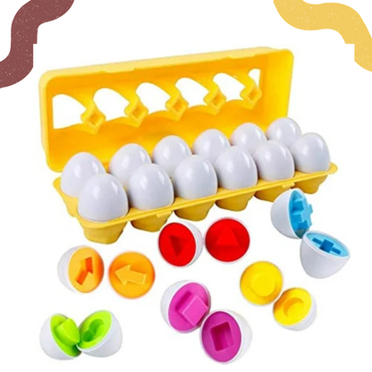 Shapes and Numbers Colorful Egg Matching Toys