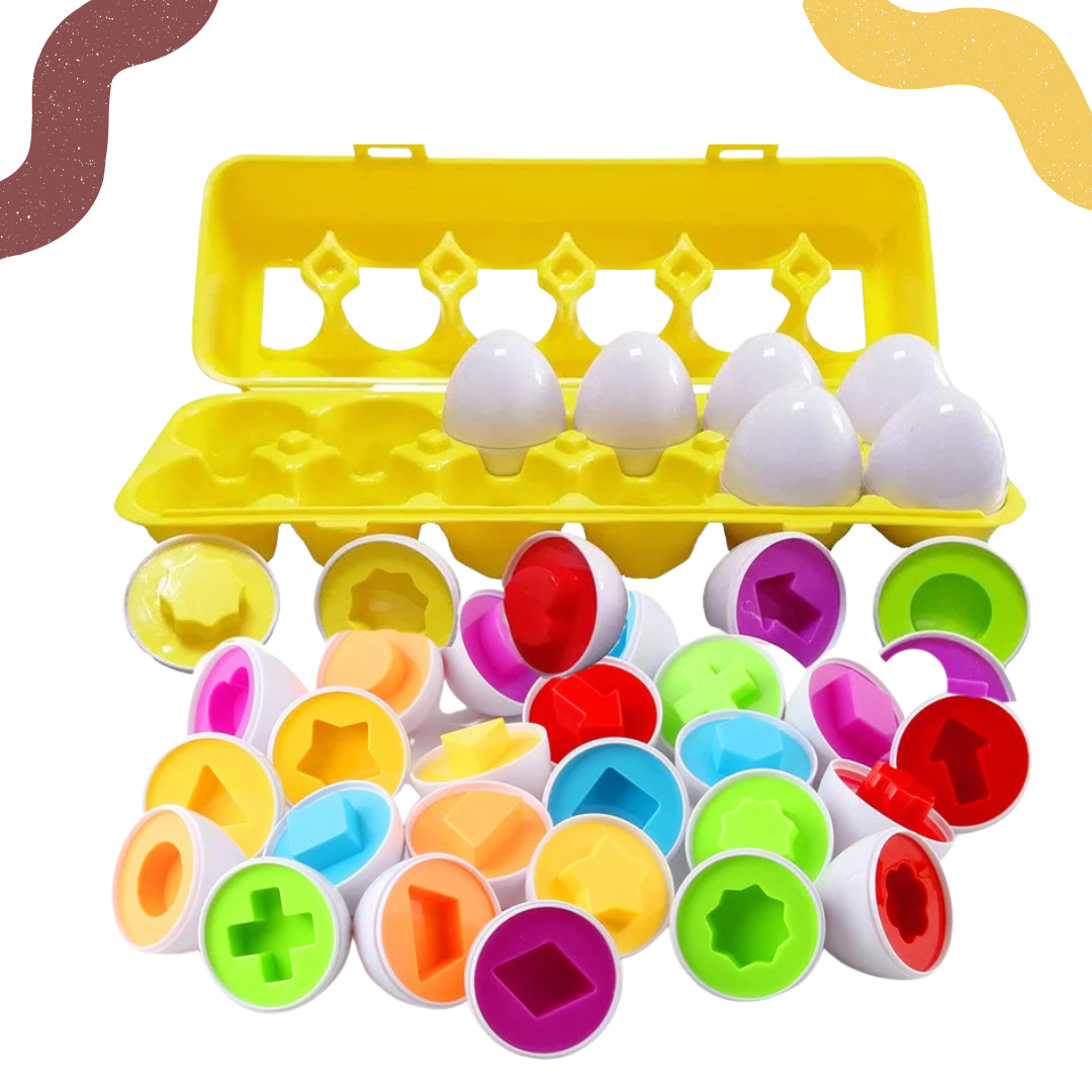Shapes and Numbers Colorful Egg Matching Toys