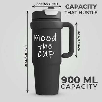 Insulated Stainless Steel - Mood the Cup Tumbler with Straw & Handle