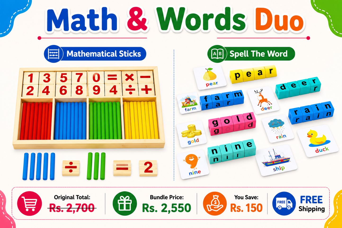Maths and Words Duo with Free Shipping