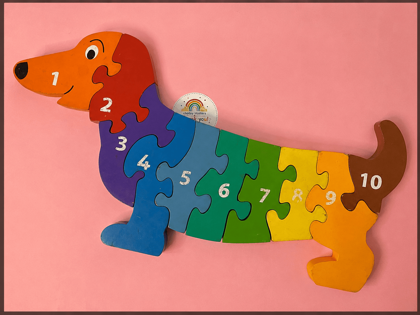 Big Size Wooden Dog Number Puzzles - Counting Wooden Puzzles - Chotaymasters
