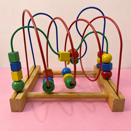 Wooden Montessori Multicolor Bead Wire Maze - Big Size Wooden Wire Maze