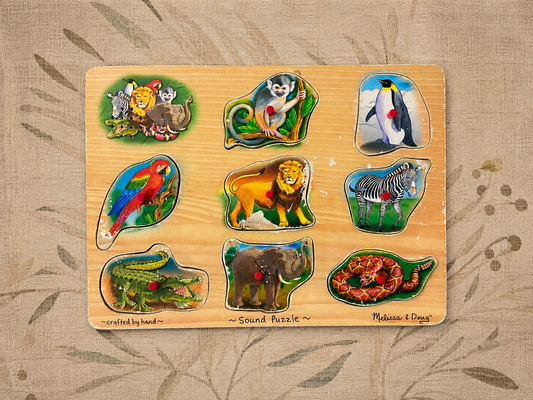 Preloved Animal Melissa & Doug Wooden Puzzles with Animal Sounds