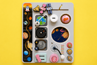 Wooden Space Theme Busy Board - Chotaymasters