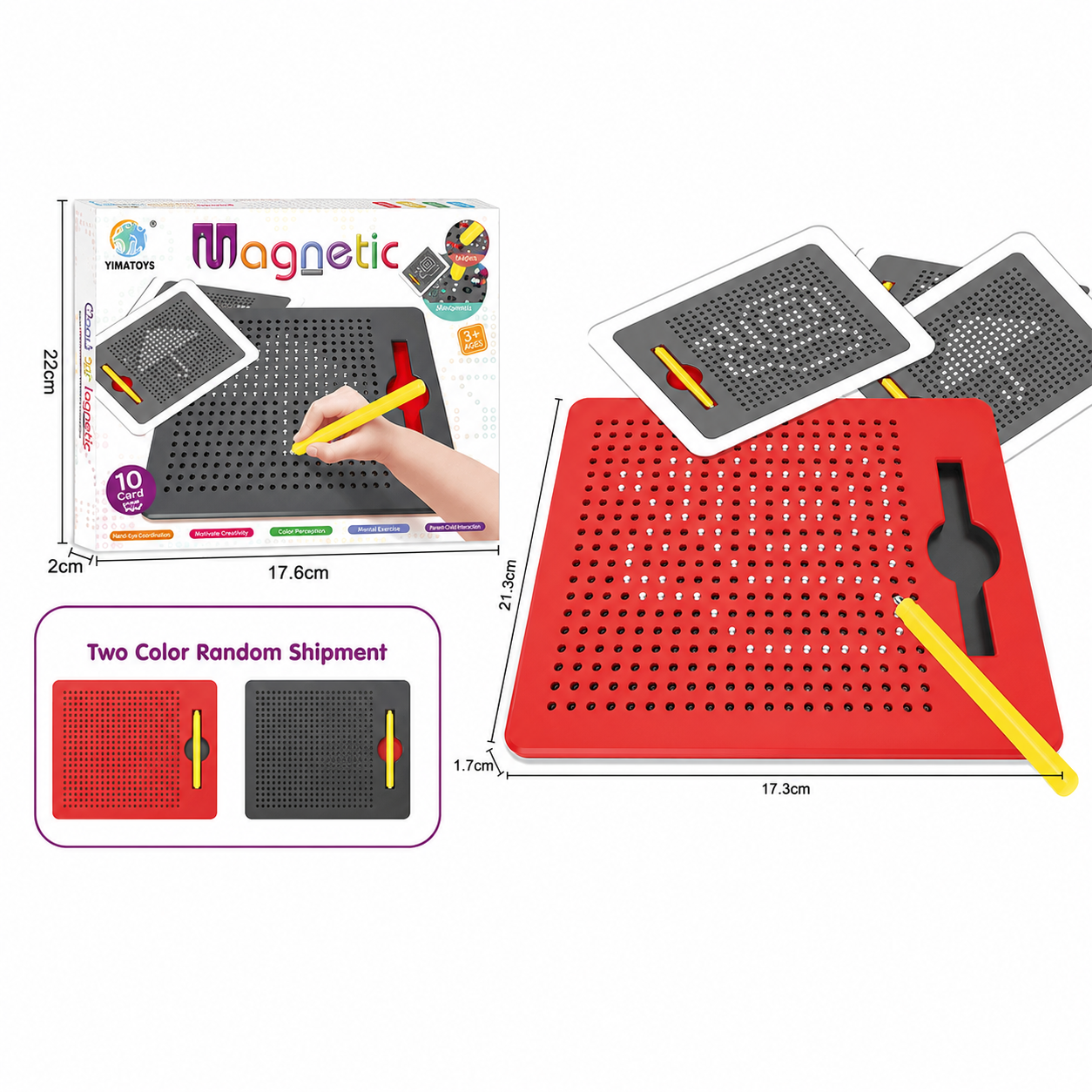 Magnetic pad Drawing Board Includes Pattern Cards and Pen