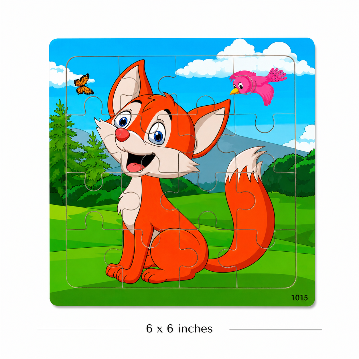 16 Pieces Light Wooden Jigsaw Puzzles for Kids