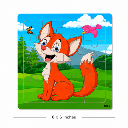 16 Pieces Light Wooden Jigsaw Puzzles for Kids
