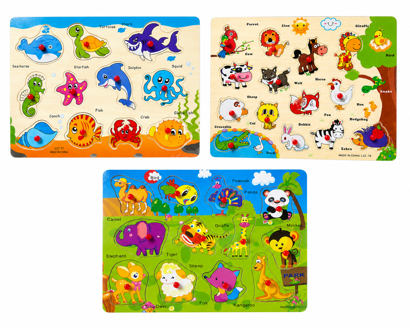 Large-Size Animals Knobbed Puzzles - Chotaymasters