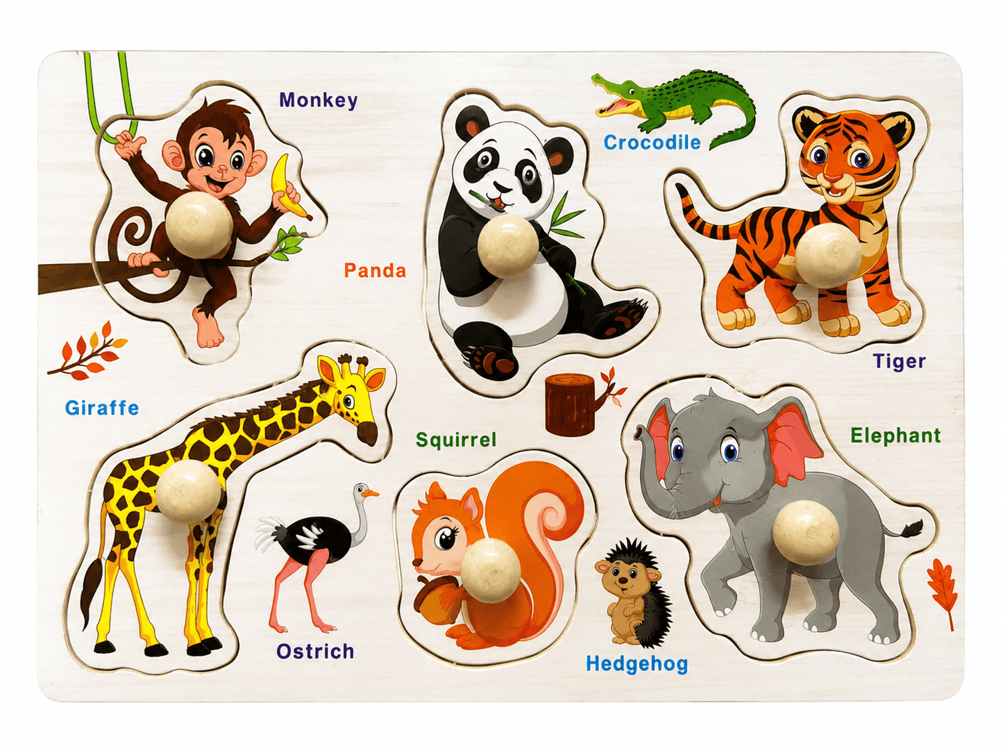 Wooden Knobbed Puzzles Medium Size - Different Themes - Chotaymasters