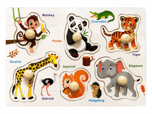 Wooden Knobbed Puzzles Medium Size - Different Themes - Chotaymasters