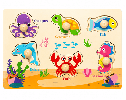 Wooden Knobbed Puzzles Medium Size - Different Themes - Chotaymasters