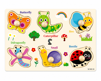 Wooden Knobbed Puzzles Medium Size - Different Themes - Chotaymasters