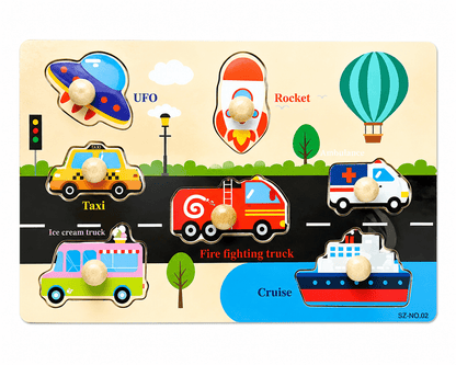 Wooden Knobbed Puzzles Medium Size - Different Themes - Chotaymasters