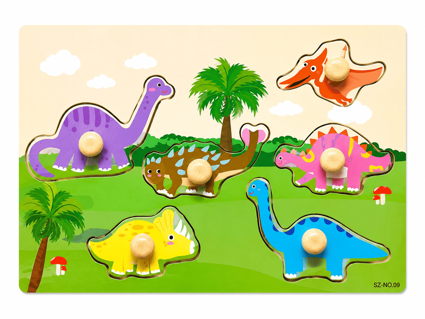 Wooden Knobbed Puzzles Medium Size - Different Themes - Chotaymasters