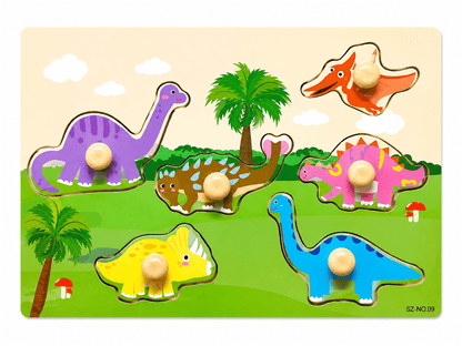 Wooden Knobbed Puzzles Medium Size - Different Themes - Chotaymasters