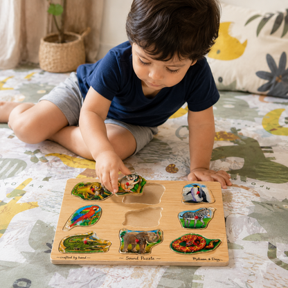 Preloved Animal Melissa & Doug Wooden Puzzles with Animal Sounds
