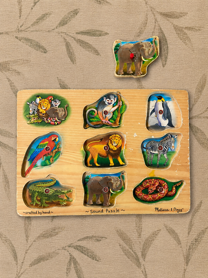 Preloved Animal Melissa & Doug Wooden Puzzles with Animal Sounds