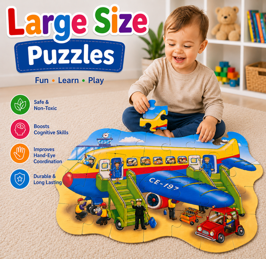 Airplane and the Airport Large Puzzles Set