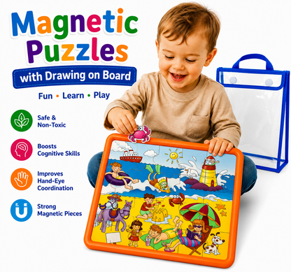 Beach Party Magnetic Puzzles with Drawing