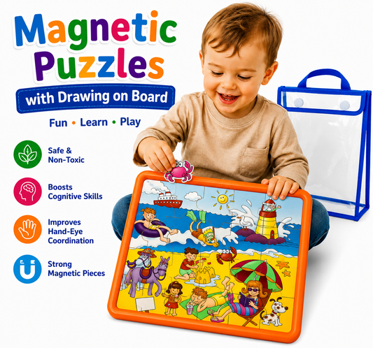 Beach Party Magnetic Puzzles with Drawing
