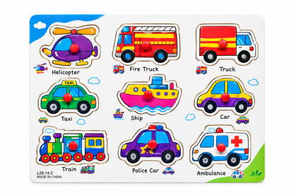Wooden Knobbed Puzzles Medium Size - Different Themes
