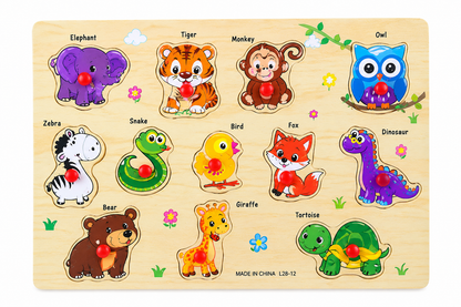 Wooden Knobbed Puzzles Medium Size - Different Themes
