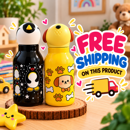 Cute Animal Water Bottle for Kids – BPA Free Plastic for School, Travel & Everyday Use