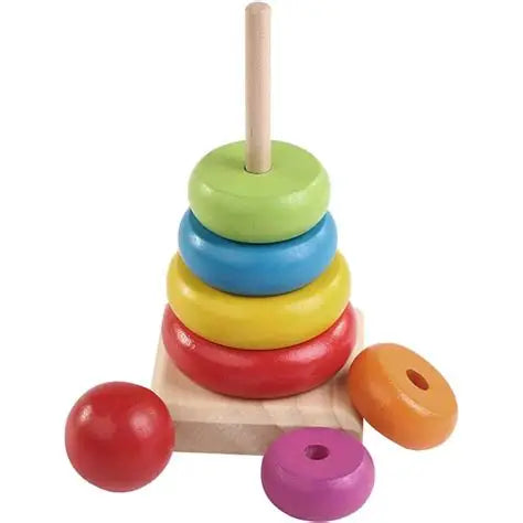 Wooden Rainbow Ring Tower Montessori Toy (Mini)