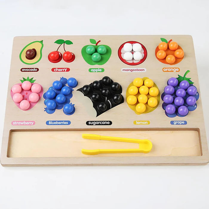 Fruit Color Sorting Beads Activity
