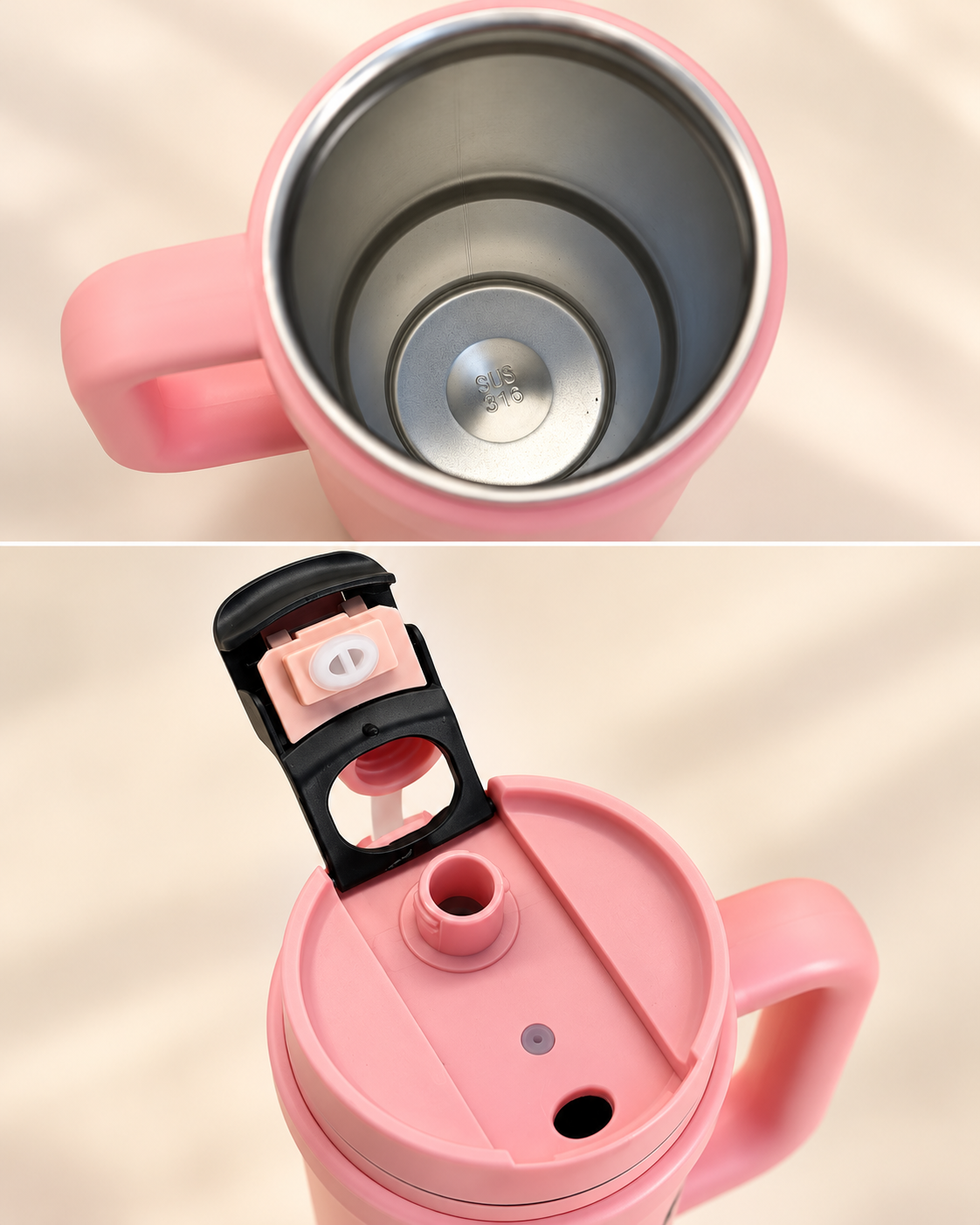 Insulated Stainless Steel - Mood the Cup Tumbler with Straw & Handle