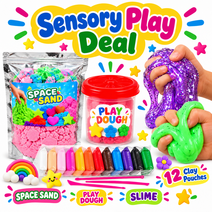 4-in-1 Sensory Play Deal: Slime, Clay, Dough & Sand