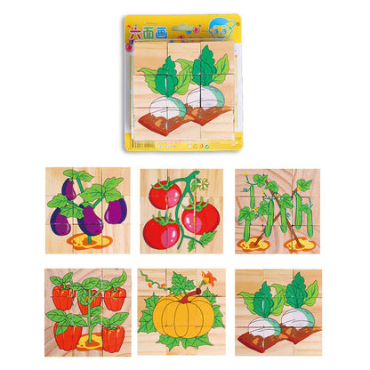 Six-Sided Cubical Wooden Puzzle Three-Dimensional